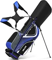 Golf Stand Bag - 14-Way Divider, 5 Pockets Golf Club Bags, Ergonomic Straps, Waterproof Nylon Material, Ideal for All Golfers