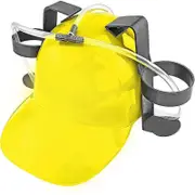Catzon 2 Packs Beer Helmet Drinking Hat The Beer Hat Drinking Holder or Soda Drink Hat Party Fun Beverage Gadgets-Yellow