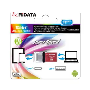 [特價]RIDATA錸德HT1 USB3.1Gen1+TypeC雙介面隨身碟 16G OTG