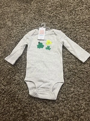Carters Just One You Baby ‘My Family Shamrocks’ Bodysuit - Gray 6m
