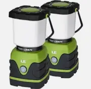 LE 1000LM Battery Powered LED Lighting Lantern Lamp Camping Portable 2-Pack