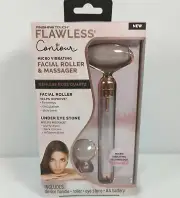 Finishing Touch Flawless Contour Vibrating Facial Roller & Massager Rose Quartz