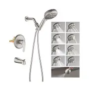 SHAMANDA Tub Shower Faucet Set with Valve Waterfall Tub and Shower Faucet Com...