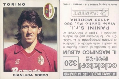 Calciatori Panini 1991/92 Figurine Sticker N.320, Gianluca Dull Torino New