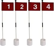 3 Flagstick Golf, Putting Green Flag for Yard, Golf Pin Flagpole Set, Portable 2-Section Design, Golf Course