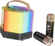 ERINGOGO Dynamic Microphone Set with Windscreen Karaoke Speaker Microphone for Gaming Mini Portable Karaoke Machine for Adults Boys Girls Birthday Party