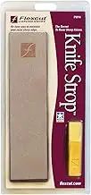 Flexcut PW14 Knife Strop, with 1 Ounce Bar of Flexcut Gold Polishing Compound, 8 X 2 Inch Leather Surface
