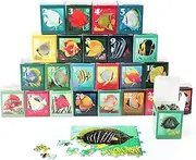 Fishes, 24 Mini Pack, 1000 Pieces Puzzles, Calendar Puzzles, Individual Puzzles, Challenging Puzzle Perfect for Adults, Family Game Nights, 27.5 * 19.7 in