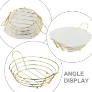 Gold Metal Wire Fruit Storage Basket for Kitchen Elegant Fruit Bowl Organizer