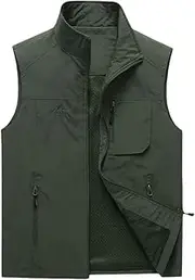 [Generic] Lt Dress Shirts for Men Fashion Men Casual Solid Outdoor Quick-Drying Vest Jacket Tops Blouse Dress Shirts for Men and Tie