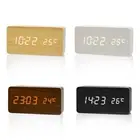 Wooden Digital Alarm Clock for Bedroom Office Travel Desk Decorations