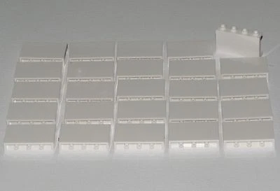 Lego Lot of 25 White Panels 1 x 4 x 2 with Side Supports Pieces