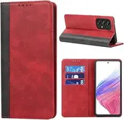 Cavor for Samsung Galaxy A53 5G Case, Samsung A53 5G Phone Cases Premium Leather Folio Flip Wallet Case Cover Magnetic Closure Book Design with Kickstand Feature & Card Slots(6.5")-Red