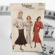 Vogue Patterns 9964 12 14 16 Oversized Top Full Skirt 1987