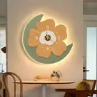Warm Light Hanging Clock with Light Silent Luminous Wall Clock Restaurant