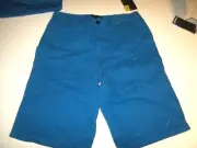 NEW Hurley sz 12 blue khaki chino long skate walking shorts boys youth
