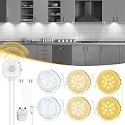 MORIACC Under Cabinet Kitchen Lights,Motion Sensor Lights Indoor Led Lights for Kitchen,Under Cupboard Kitchen Lights with Timer,Under Counter Lights for Wardrobe,Cabinet, Cupboard, Stairs, Shelf