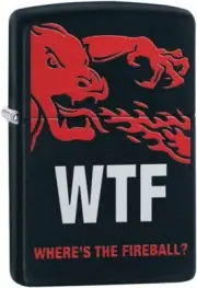 Zippo WTF Fireball Black Matte 29849