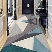 Hallway Carpet Kitchen Rug, Durable Geometric Pattern Long Hallway Carpet Runner, Non-Slip Washable Narrow Floor Decor Mat, Nordic Style Hall Narrow Runner Rugs,80x800cm