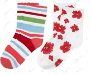 Gymboree Girls L 8+ "Burst of Spring" Flower Striped Socks Set Shoe 1 & up NWT