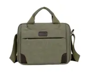 Laptop Bag Crossbody Bag Canvas Shoulder Bag Handbag Multi-compartment Casual Messenger Bag Multi-purpose Bag-Green