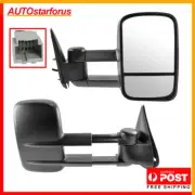 Pair Black Front Manual Extendable Towing Mirrors for Ford Ranger PX PX2 PX3 Ute