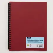 J.Burrows Recycled A4 Refillable Display Book 20 Pockets Red