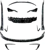 ABS Carbon Fiber Bodykits Diffuser Side Skirt Front Lip AERO Style Spoiler Lip Kits Accessories, Compatible for Tesla Model 3 2018-2022 (Color : Black)