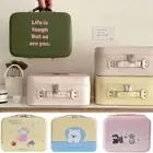 Cute Print Skincare Sorting Box With Handle Makeup Box Travel Bags