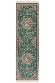 Nain 9la Hand-Knotted Persian Carpet 202x62 cm-Neu,Orient,Carpet,Runner,Green