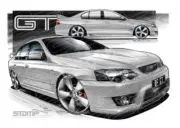 FPV BF GT BF GT LIGHTNING STRIKE NO STRIPES A3 FRAMED PRINT (FV026HX)