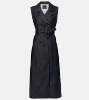 ['S Max Mara] 'S Max Mara Greta belted denim maxi dress UK 12 blue
