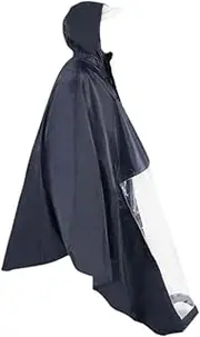 Zialofi Foldable Poncho, Rain Cover Cape with Hood for Men Women Elderly Adults, dark blue, without mirror hole