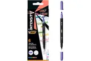 BIC Intensity Dual Tip Assorted Highlighter Pens Chisel Nib & Fine Tip - 6 Pens