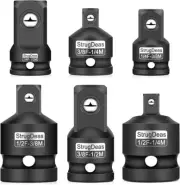 6 Pcs Impact Socket Adapter and Reducer Set 1/4", 3/8", 1/2" Ratchet/Socket
