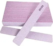 80/80 Grit Nail Files, Emery Boards Nail File for Acrylic and Gel Nails, Coarse Nail File Double Sided 80 Grits Emory Professional Filers Reusable Washable Manicure Square Gray