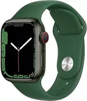Apple Watch Series 7 (GPS, 41mm) Green Aluminum Case with Clover Sport Band (Renewed)