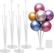 Lumjoy 4 Sets Balloon Stand Kits, Balloon Sticks Holder with Base for Table Graduation Birthday Baby Shower Gender Reveal Party Decorations