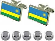 [Select Gifts] Shirt Dress Studs Rwanda Flag Cufflinks