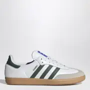 [adidas Originals] Low Samba OG white/green trainer 4 UK White