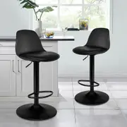 2x ALFORDSON Bar Stools Philip Leather Black