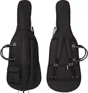 MI&VI Soft Case Cello Bag - Double Stitched, 12mm Thick Padded, Sturdy Waterproof Backpack w/Adjustable Carrying Straps, Handle, Bow & Sheet Pocket, Accessories Comparment (Cello 2/4 1/2)