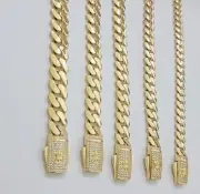 Real 14k Yellow Gold Necklace Link Chain Royal Cuban 7mm- 15mm 20 22 24 26 Inch