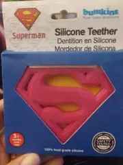 Bumkins Silicone Teether Superman BPA Free Teething Relief-CPSIA Certified-New