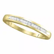 10k Yellow Gold Baguette Diamond Band Bridal Wedding Anniversary Ring 1/4 Ctw