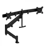 Atdec AWM Single Arm - Dual Rail up to 2x 27" wide screens - F Clamp - Black