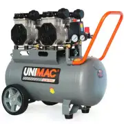 UNIMAC 50L 3.0HP Silent Oil-Free Electric Air Compressor, Portable, Twin Nitto O