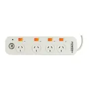 [Italplast] 4 Outlet Powerboard Overload Protection w/ Individual Switch