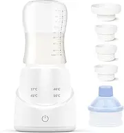 Advwin Portable Baby Bottle Warmer - Fast USB-Rechargeable Milk Warmer with Adjustable Temperature, Universal Fit for All Bottles (Includes 4 Adapters & Storage Case)