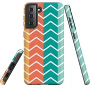 For Samsung Galaxy S22+ Plus Case, Armour Cover, Colourful Zigzag